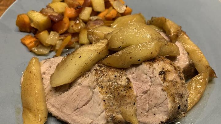 Roasted Pork Tenderloin and Maple Glazed Apples