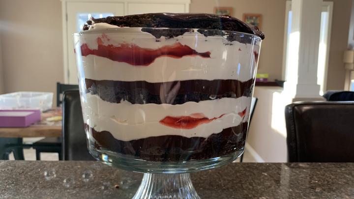 Choco Cherry Brownie Trifle