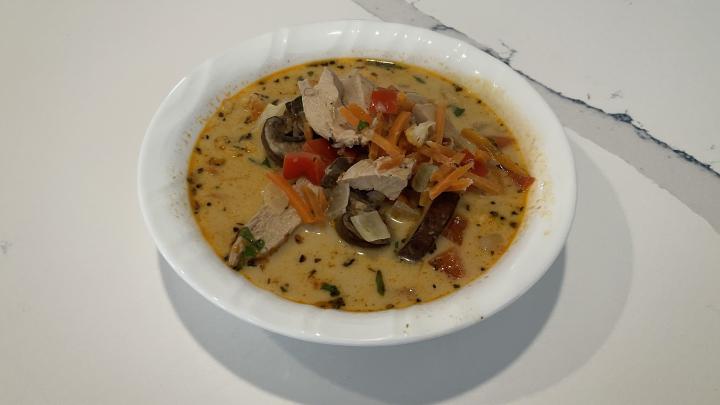 One Pot Thai Chicken Noodle Soup